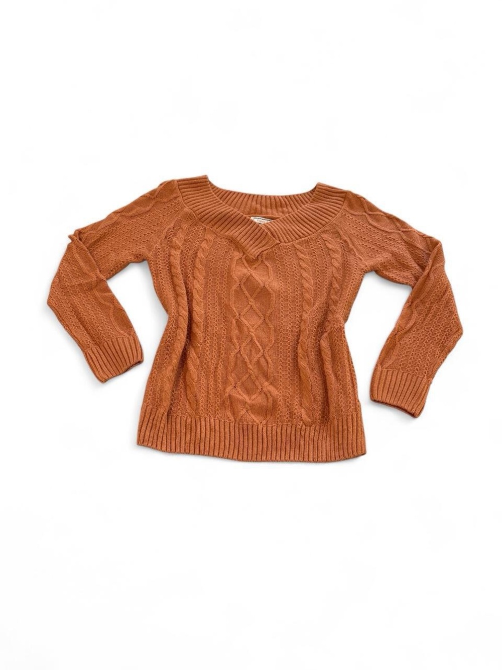 Flying Tomato Orange Cable Knit Sweater